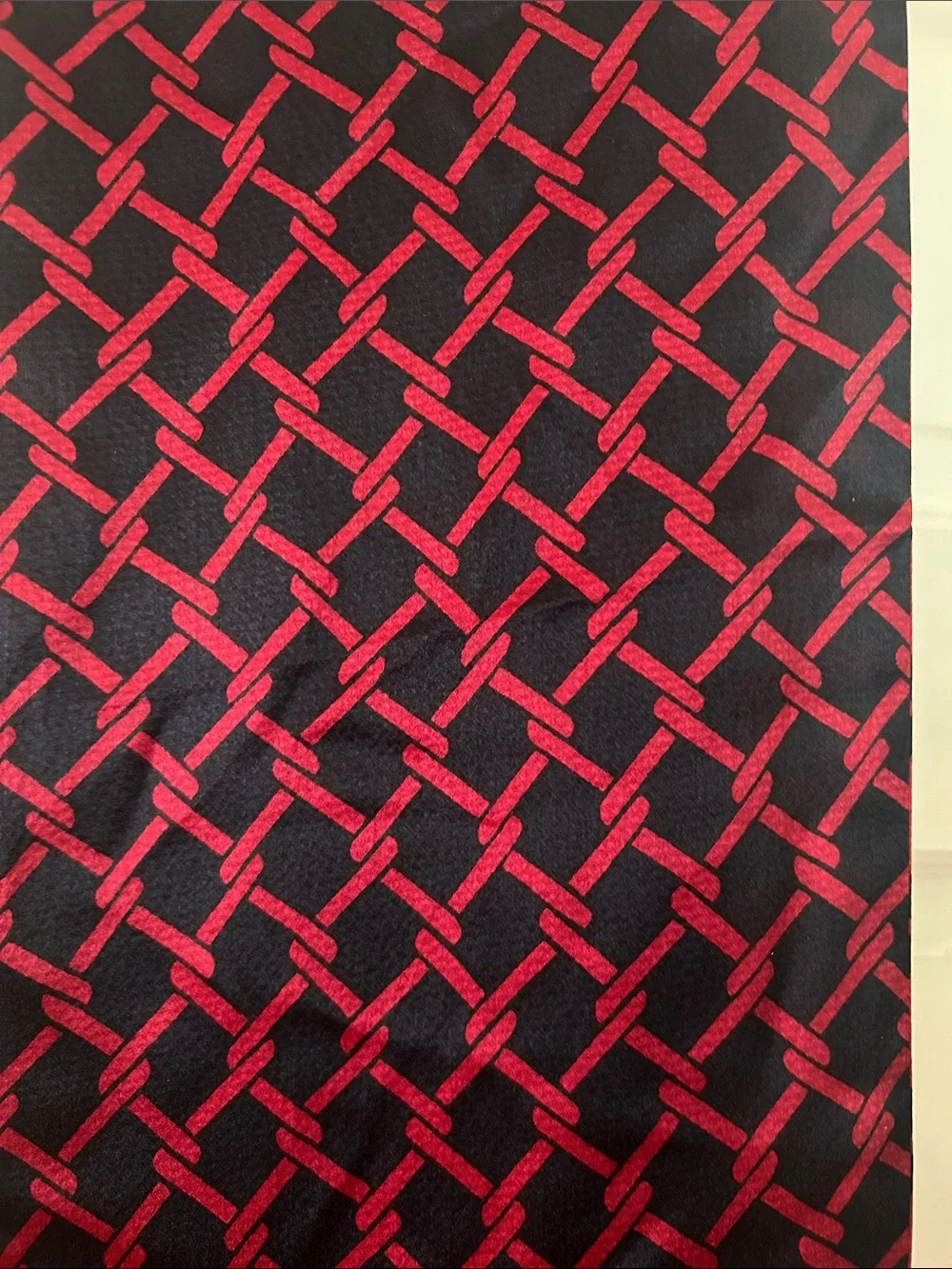 Talbots Black and Red Geometric Fringe Panel